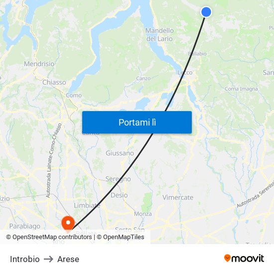 Introbio to Arese map