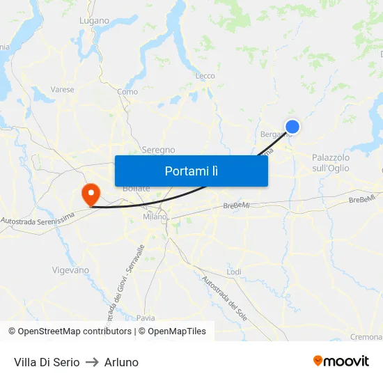 Villa Di Serio to Arluno map