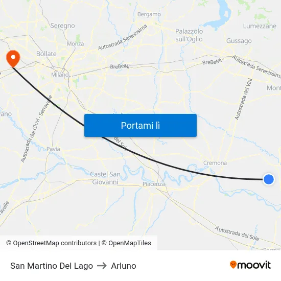 San Martino Del Lago to Arluno map