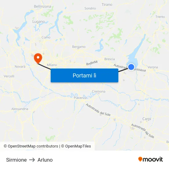 Sirmione to Arluno map