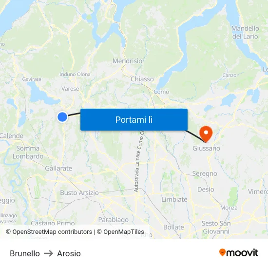 Brunello to Arosio map