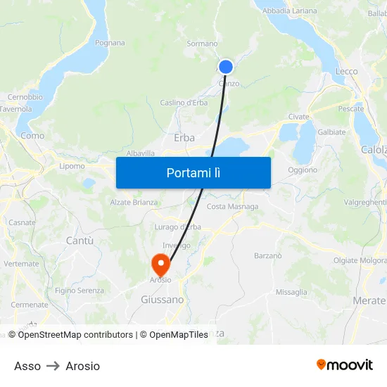 Asso to Arosio map