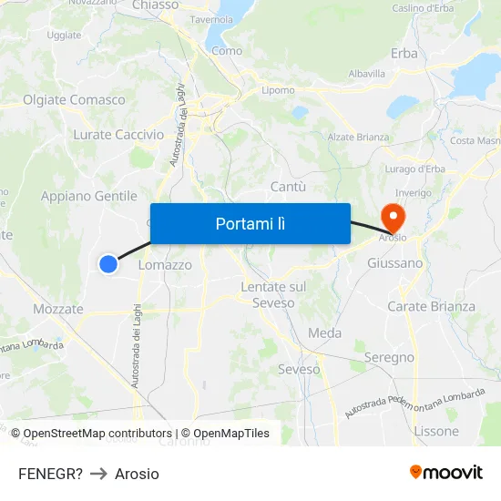 FENEGR? to Arosio map
