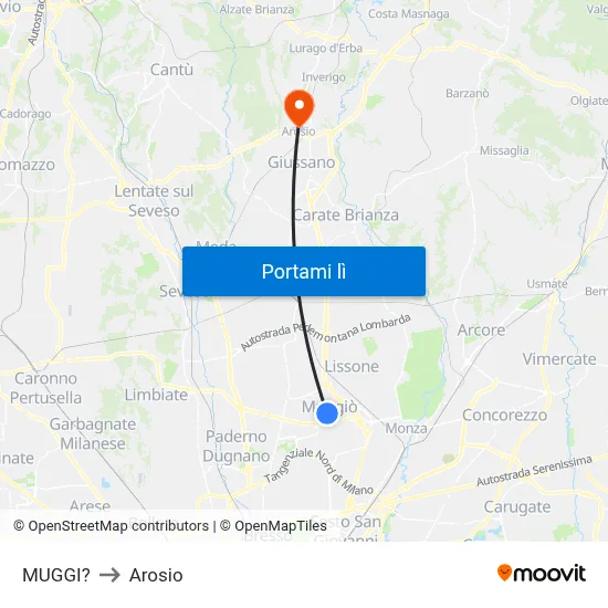 MUGGI? to Arosio map