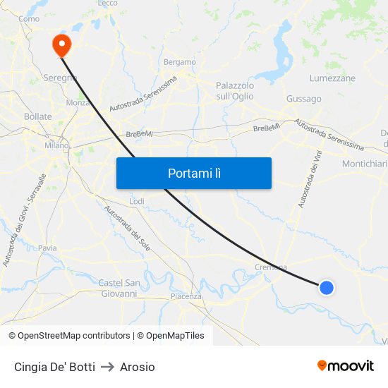 Cingia De' Botti to Cingia De' Botti map