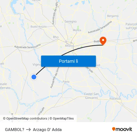 GAMBOL? to Arzago D' Adda map