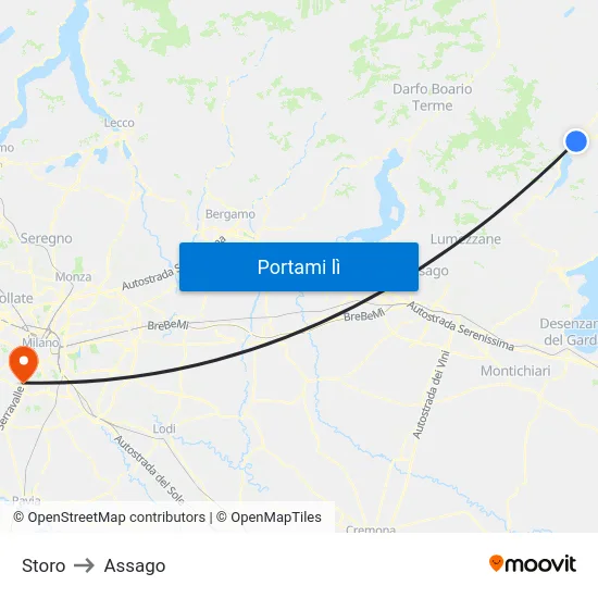 Storo to Assago map