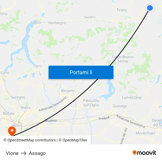 Vione to Assago map