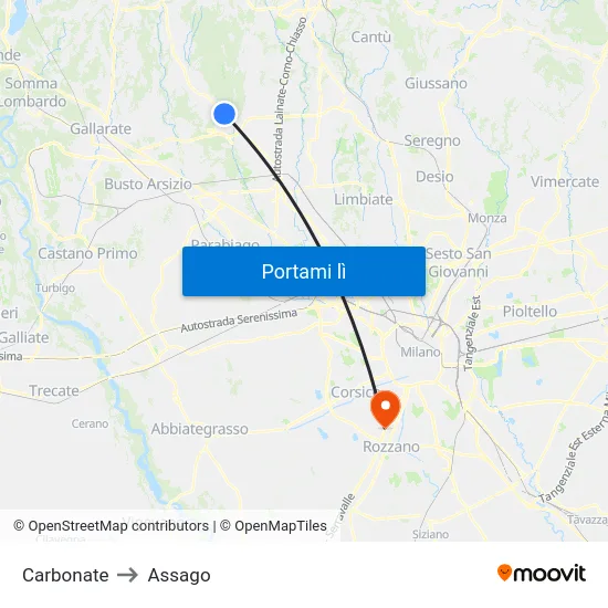 Carbonate to Assago map