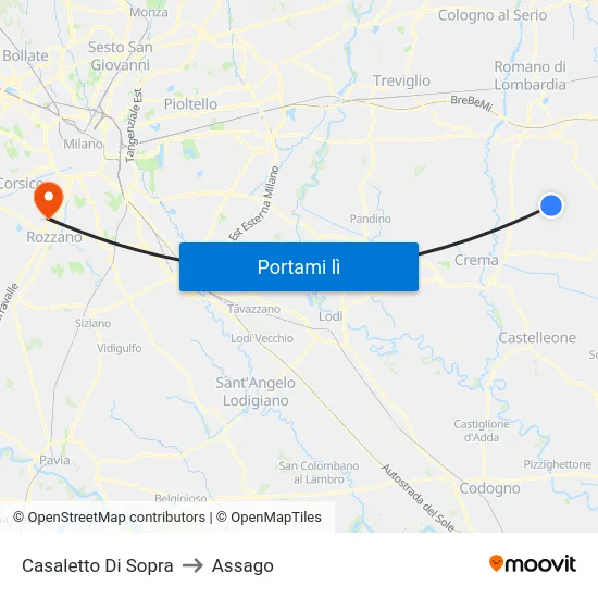 Casaletto Di Sopra to Assago map