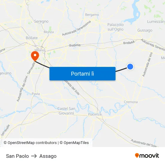 San Paolo to Assago map