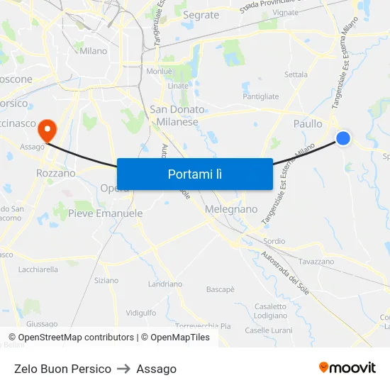 Zelo Buon Persico to Assago map
