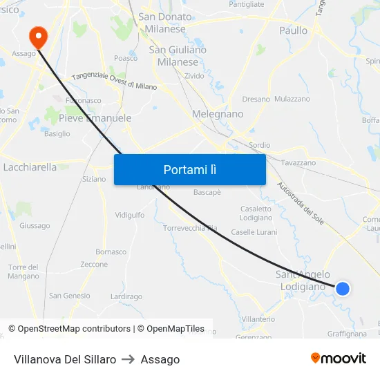 Villanova Del Sillaro to Assago map