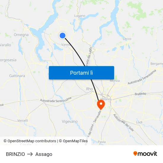 BRINZIO to Assago map
