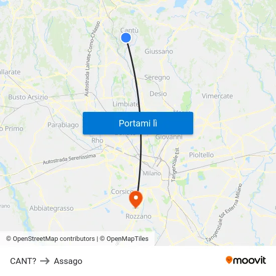 CANT? to Assago map