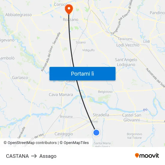 CASTANA to Assago map
