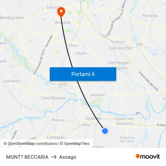 MONT? BECCARIA to Assago map