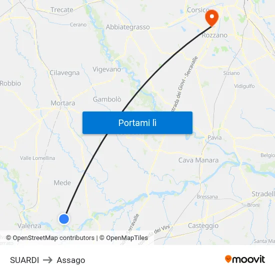 SUARDI to Assago map