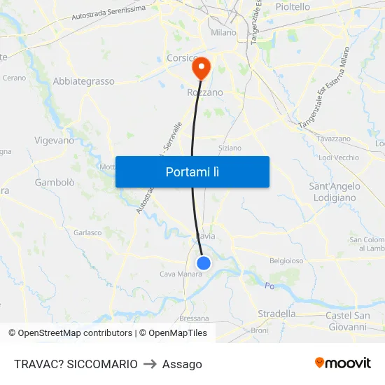 TRAVAC? SICCOMARIO to Assago map
