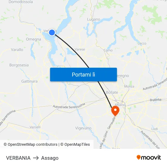 VERBANIA to Assago map