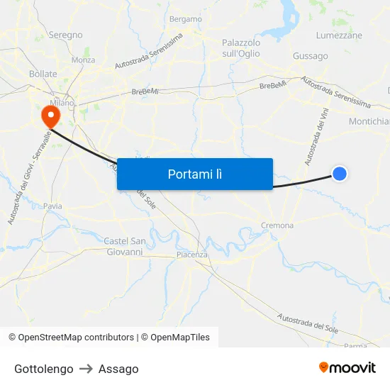 Gottolengo to Assago map