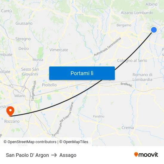 San Paolo D' Argon to Assago map