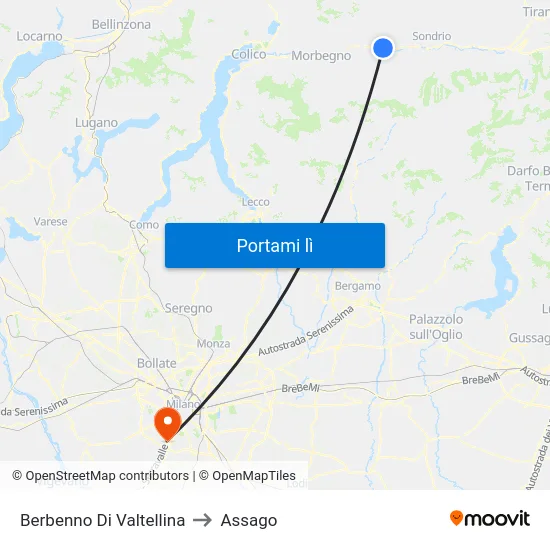 Berbenno Di Valtellina to Assago map