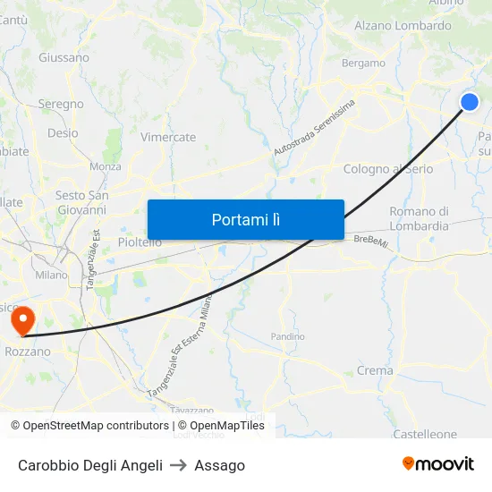 Carobbio Degli Angeli to Assago map