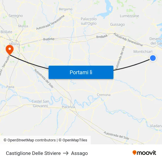 Castiglione Delle Stiviere to Assago map