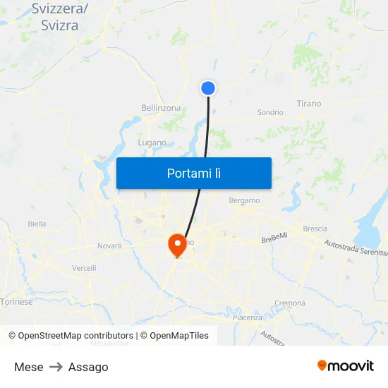 Mese to Assago map
