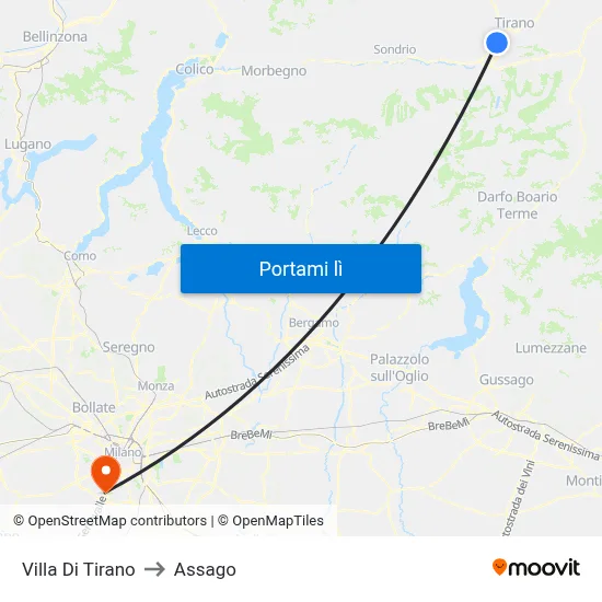 Villa Di Tirano to Assago map