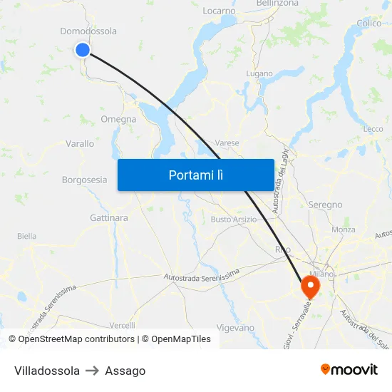 Villadossola to Assago map