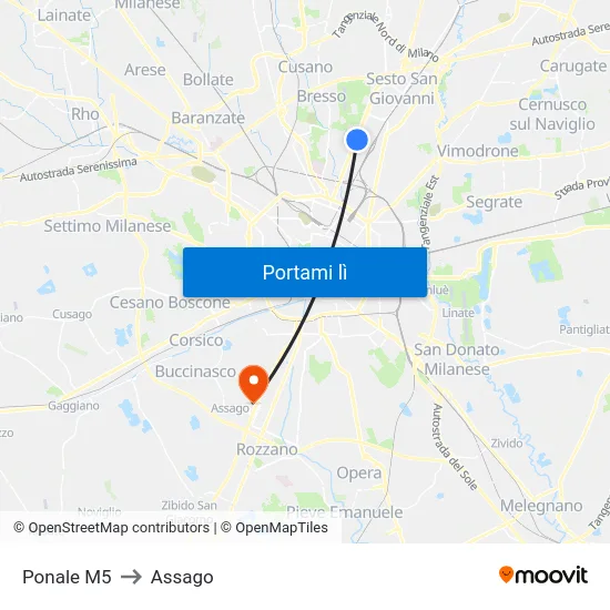 Ponale M5 to Assago map