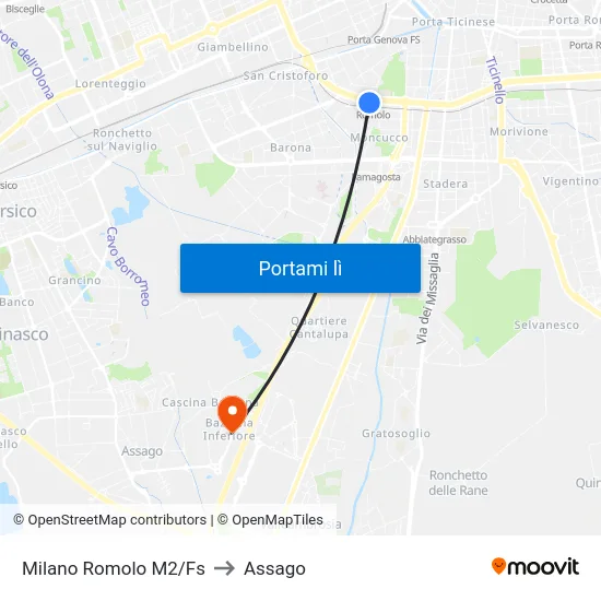 Milano Romolo M2/Fs to Assago map