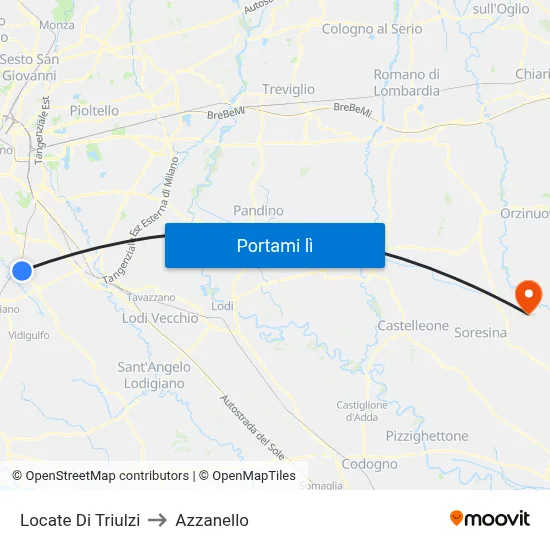 Locate Di Triulzi to Azzanello map