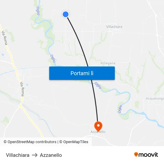 Villachiara to Azzanello map