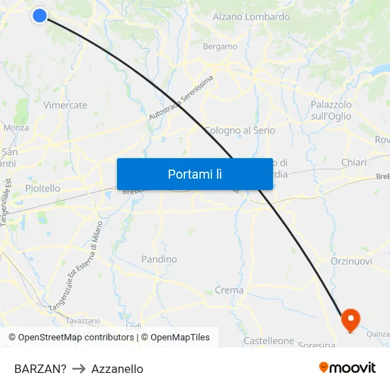 BARZAN? to Azzanello map