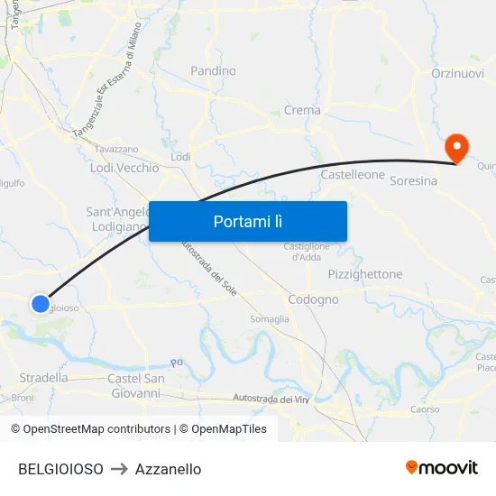 BELGIOIOSO to Azzanello map