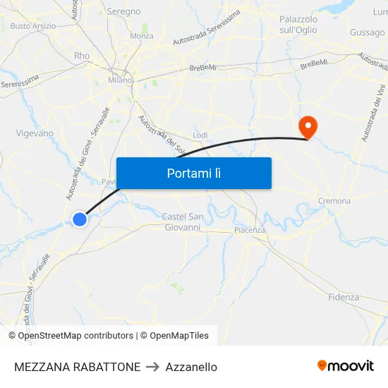 MEZZANA RABATTONE to Azzanello map