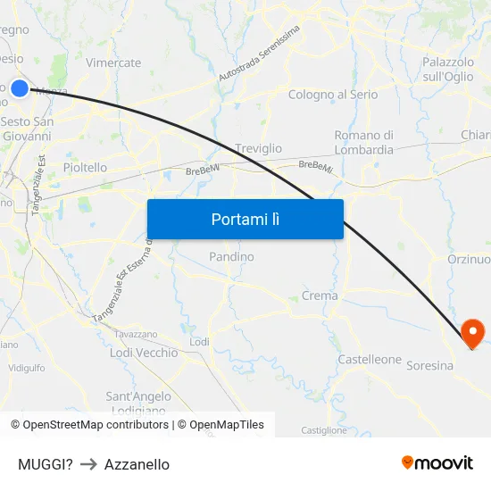 MUGGI? to Azzanello map
