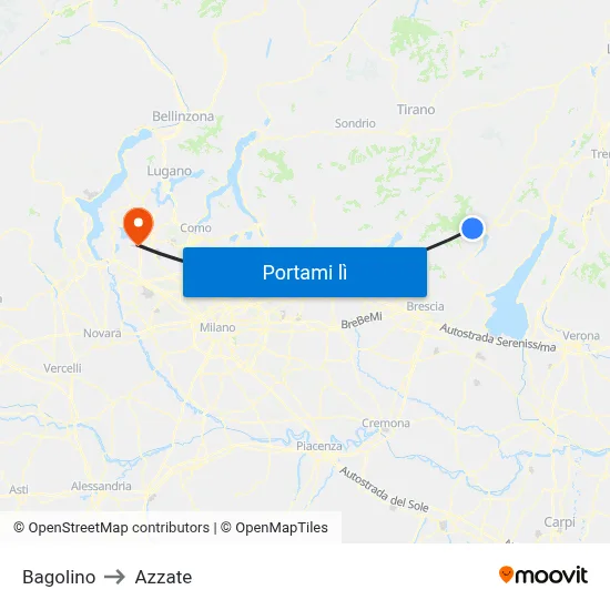Bagolino to Azzate map