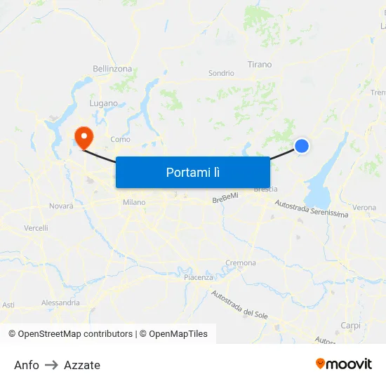 Anfo to Azzate map