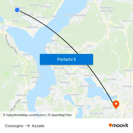 Cossogno to Azzate map