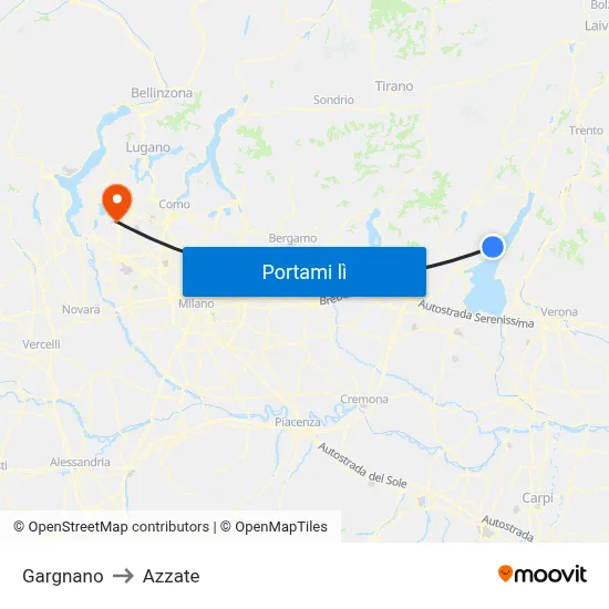 Gargnano to Azzate map