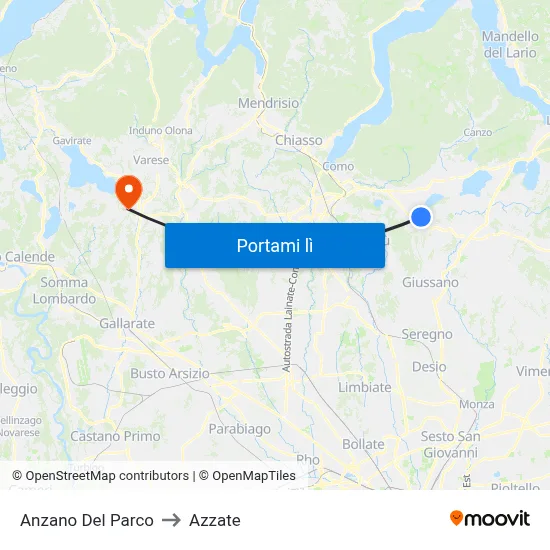 Anzano Del Parco to Azzate map