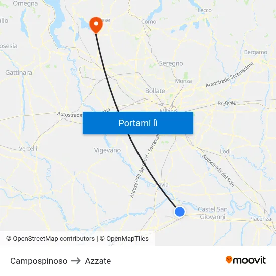 Campospinoso to Azzate map