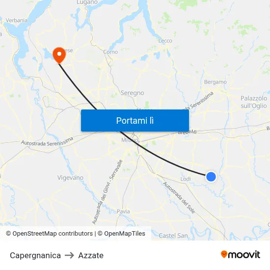 Capergnanica to Azzate map