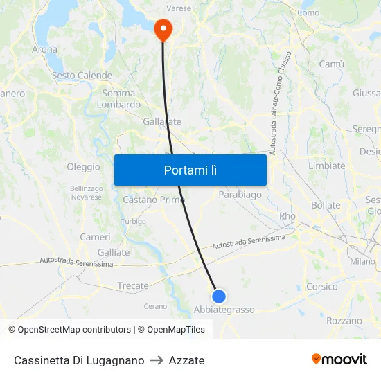 Cassinetta Di Lugagnano to Azzate map
