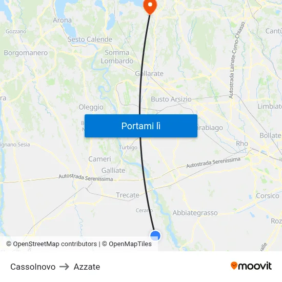 Cassolnovo to Azzate map