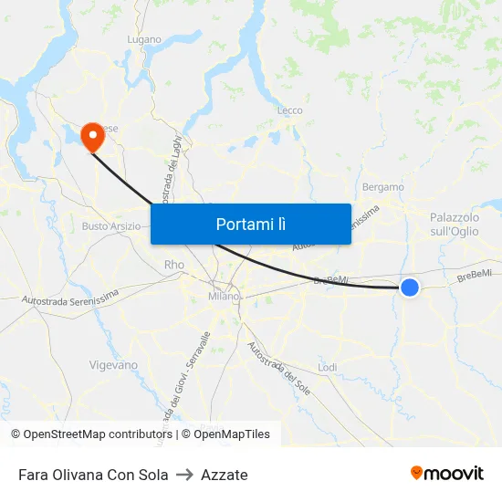 Fara Olivana Con Sola to Azzate map